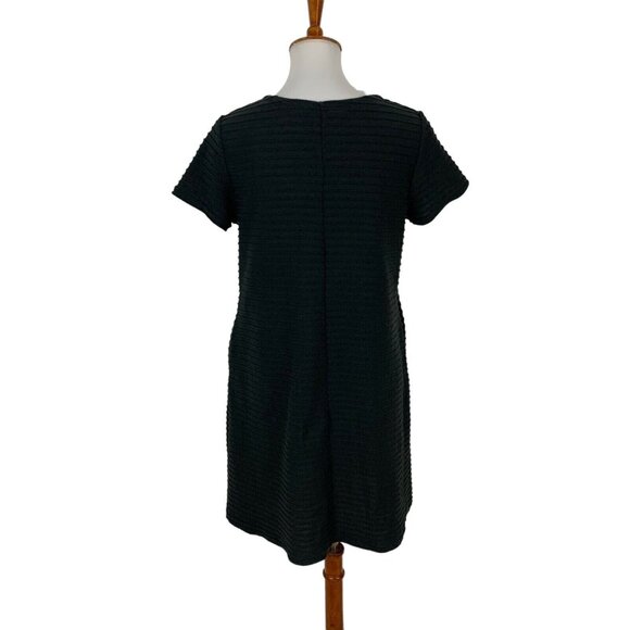 NET Collection Midi Dress Medium Black Minimalist Short Sleeve - Picture 5 of 8